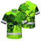 Lime Neon Skull Boat Hi-Vis Hawaiian Shirt