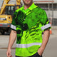 Lime Neon Skull Boat Hi-Vis Hawaiian Shirt