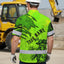 Lime Neon Skull Boat Hi-Vis Hawaiian Shirt