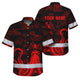 Red Neon Skull Boat Octopus Hi-Vis Hawaiian Shirt