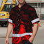 Red Neon Skull Boat Octopus Hi-Vis Hawaiian Shirt