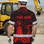 Red Neon Skull Boat Octopus Hi-Vis Hawaiian Shirt