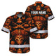 Orange Neon Skull Boat Hi-Vis Hawaiian Shirt