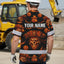 Orange Neon Skull Boat Hi-Vis Hawaiian Shirt