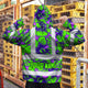Green Neon Violet Orchid Hi-Vis Hoodie