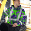 Green Neon Violet Orchid Hi-Vis Hoodie