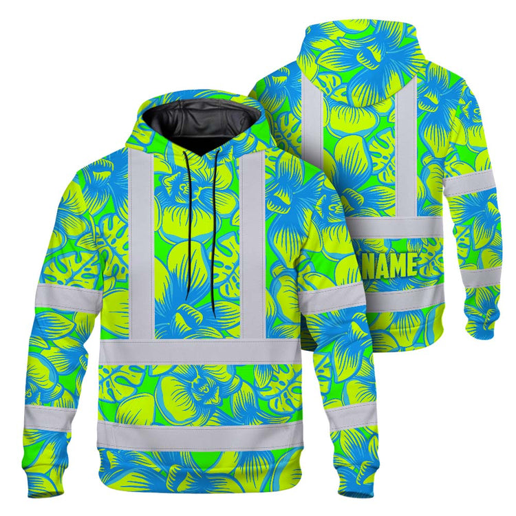 Green Neon Blue Orchid Hi-Vis Hoodie