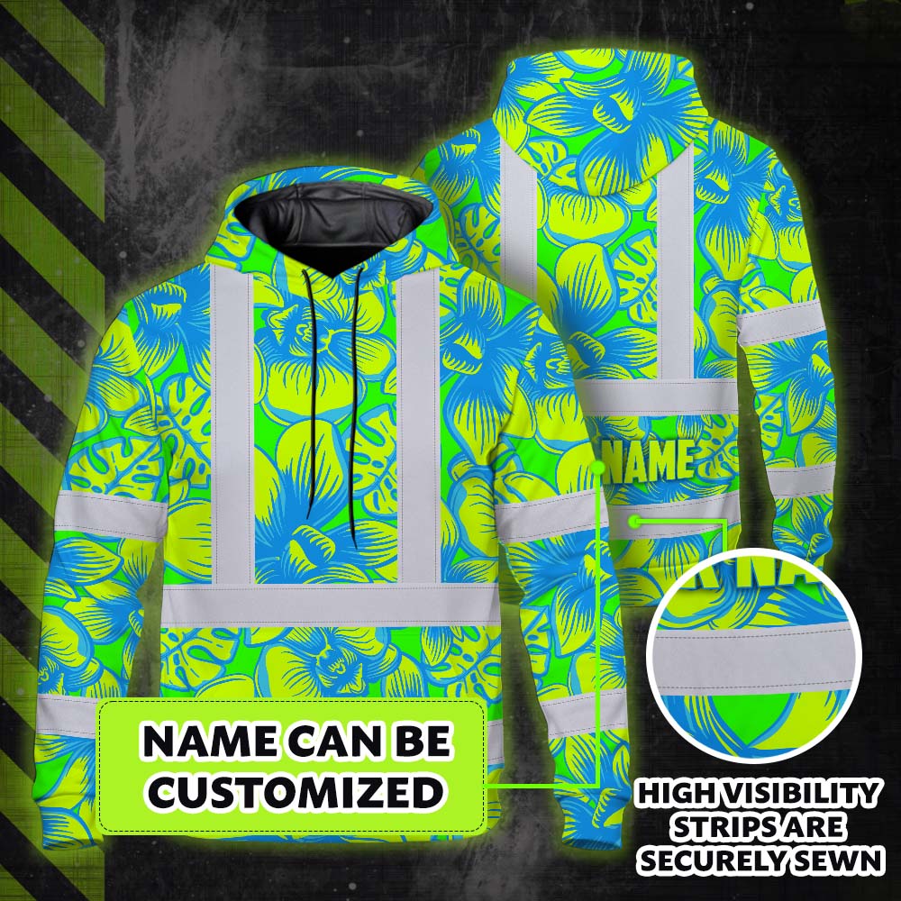 Green Neon Blue Orchid Hi-Vis Hoodie