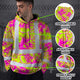 Pink Neon Yellow Orchid Hi-Vis Hoodie