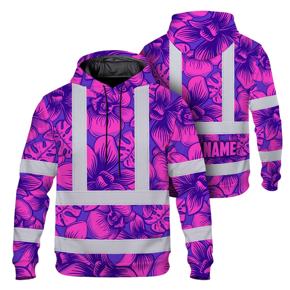 Pink Neon Violet Orchid Hi-Vis Hoodie