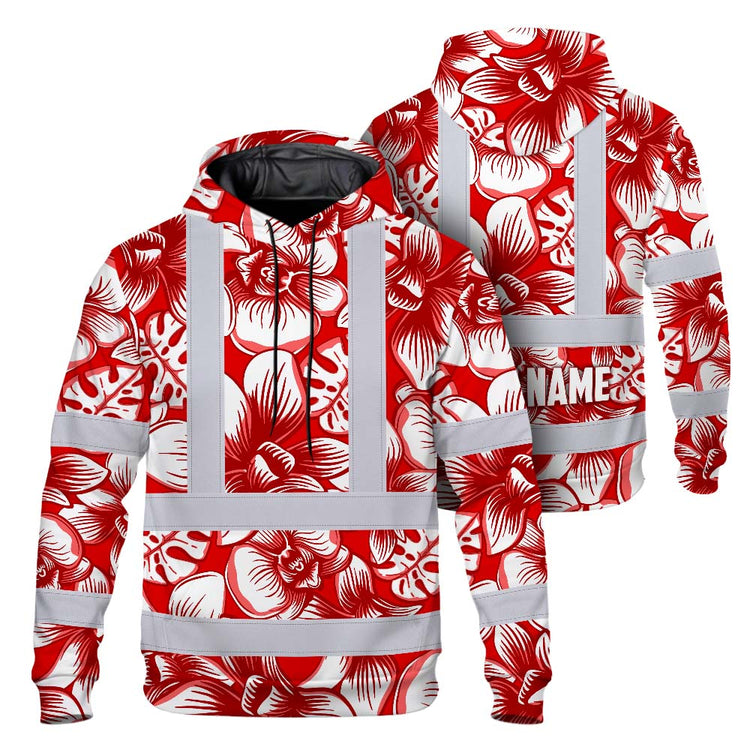 Red Neon White Orchid Hi-Vis Hoodie