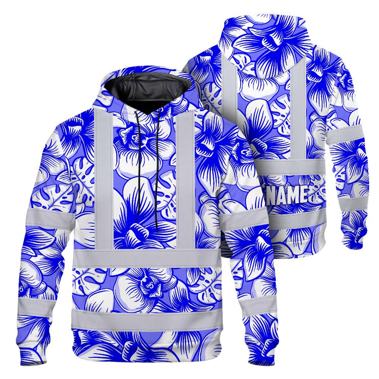 Blue Neon White Orchid Hi-Vis Hoodie