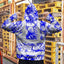 Blue Neon White Orchid Hi-Vis Hoodie