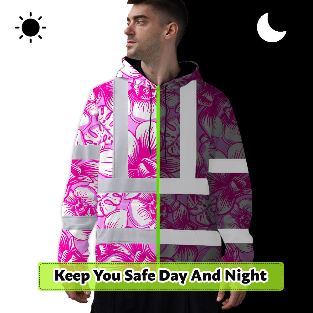 Pink Neon White Orchid Hi-Vis Hoodie