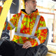 Orange Neon Yellow Orchid Hi-Vis Hoodie