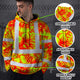 Orange Neon Yellow Orchid Hi-Vis Hoodie