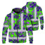 Green Neon Violet Orchid Hi-Vis Zip Hoodie
