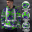 Green Neon Violet Orchid Hi-Vis Zip Hoodie