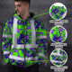 Green Neon Violet Orchid Hi-Vis Zip Hoodie