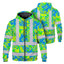 Green Neon Blue Orchid Hi-Vis Zip Hoodie