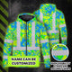 Green Neon Blue Orchid Hi-Vis Zip Hoodie
