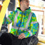 Green Neon Blue Orchid Hi-Vis Zip Hoodie