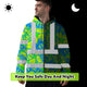Green Neon Blue Orchid Hi-Vis Zip Hoodie