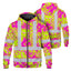 Pink Neon Yellow Orchid Hi-Vis Zip Hoodie