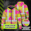 Pink Neon Yellow Orchid Hi-Vis Zip Hoodie