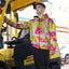 Pink Neon Yellow Orchid Hi-Vis Zip Hoodie