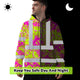 Pink Neon Yellow Orchid Hi-Vis Zip Hoodie