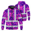 Pink Neon Violet Orchid Hi-Vis Zip Hoodie