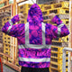 Pink Neon Violet Orchid Hi-Vis Zip Hoodie