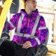 Pink Neon Violet Orchid Hi-Vis Zip Hoodie