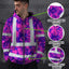 Pink Neon Violet Orchid Hi-Vis Zip Hoodie