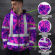 Pink Neon Violet Orchid Hi-Vis Zip Hoodie