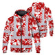 Red Neon White Orchid Hi-Vis Zip Hoodie