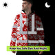 Red Neon White Orchid Hi-Vis Zip Hoodie