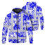 Blue Neon White Orchid Hi-Vis Zip Hoodie