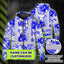 Blue Neon White Orchid Hi-Vis Zip Hoodie