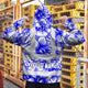 Blue Neon White Orchid Hi-Vis Zip Hoodie