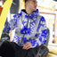 Blue Neon White Orchid Hi-Vis Zip Hoodie