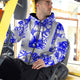 Blue Neon White Orchid Hi-Vis Zip Hoodie