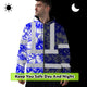 Blue Neon White Orchid Hi-Vis Zip Hoodie