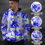 Blue Neon White Orchid Hi-Vis Zip Hoodie