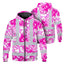 Pink Neon White Orchid Hi-Vis Zip Hoodie