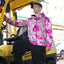 Pink Neon White Orchid Hi-Vis Zip Hoodie