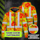 Orange Neon Yellow Orchid Hi-Vis Zip Hoodie