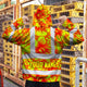 Orange Neon Yellow Orchid Hi-Vis Zip Hoodie