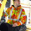 Orange Neon Yellow Orchid Hi-Vis Zip Hoodie